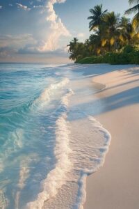 An early morning walk along the beach before breakfast